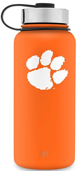 Simple Modern 32oz Summit Water Bottle - Clemson Tigers Vacuum Insulated 18/8 Stainless Steel Travel Mug - Clemson