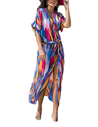 Bsubseach Women's Swimwear Kaftans Swimsuit Cover Up Caftan Beach Long Dress