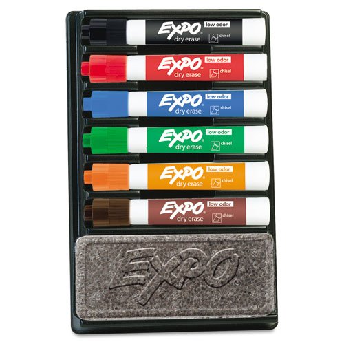 EXPO Dry Erase Marker & Organizer Kit, Chisel Tip, Assorted, 6/Set