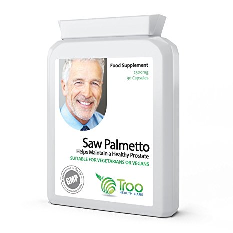 Saw Palmetto 2500mg 90 Capsules - Urinary Tract and Prostate Health Support Supplement for Men