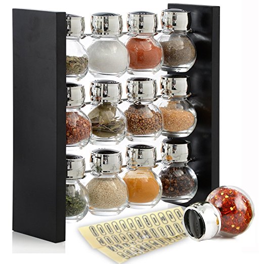 Spice Rack Stand Holder with 12 Bottles | Sleek & Attractive Stand holder Keep a Dozen Flavors Close at Hand (Spices Not Included)