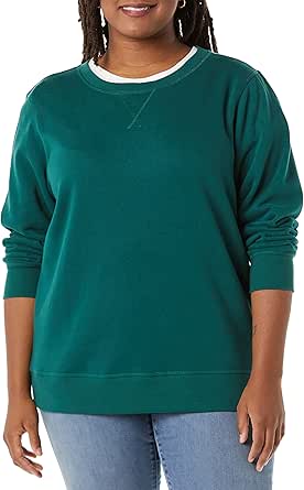 Amazon Essentials Women's French Terry Fleece Crewneck Sweatshirt (Available in Plus Size)