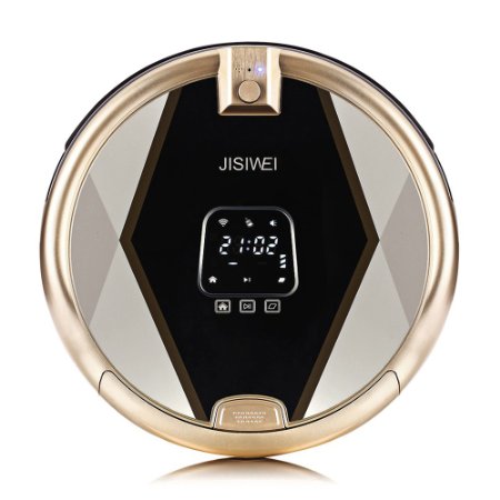 JISIWEI S  Wi-Fi Enabled Robotic Vacuum Floor Cleaner with Camera and Mobile App Remote Control for Pets and Allergies (Golden)