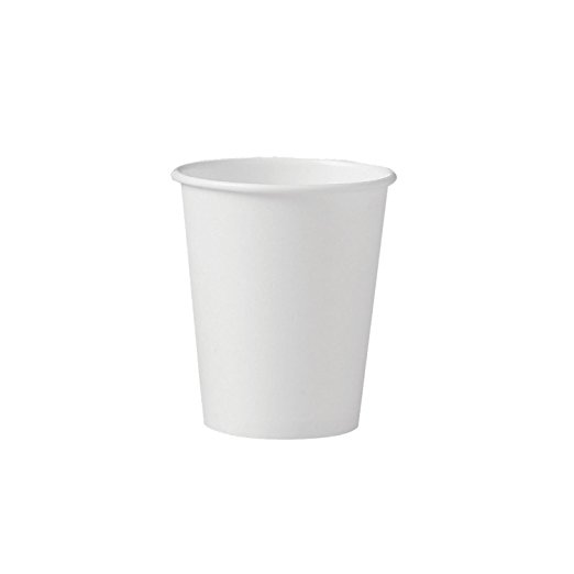SOLO 370W-2050 Single-Sided Poly Paper Hot Cup, 10 oz. Capacity, White (Case of 1,000)