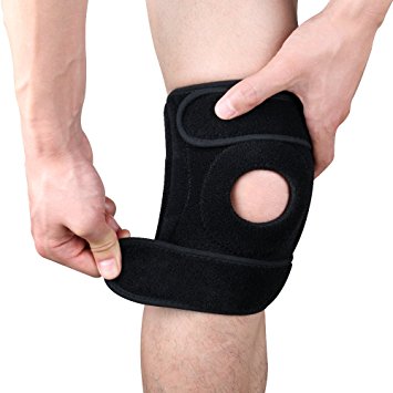 littlejian Knee Brace Support Sleeve,Open-Patella Stabilizer with Adjustable Strapping & Extra-Thick Breathable Neoprene Sleeve for Arthritis,Meniscus Tear,Running,Sports,Injury Recovery,Non-Bulky