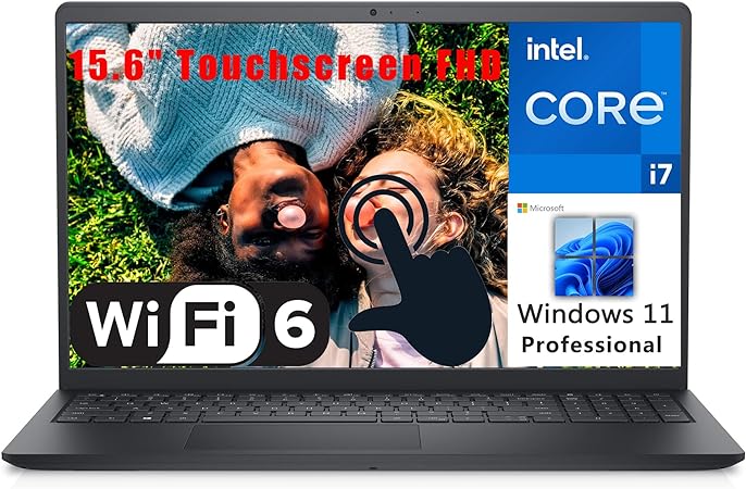 Dell 2023 Inspiron 15 3520 15.6" Touchscreen FHD Business Laptop, 12th Gen Intel 10-Core i7-1255U up to 4.7GHz, 64GB DDR4 RAM, 4TB SSD, WiFi 6, Bluetooth 5.2, Carbon Black, Windows 11 Pro