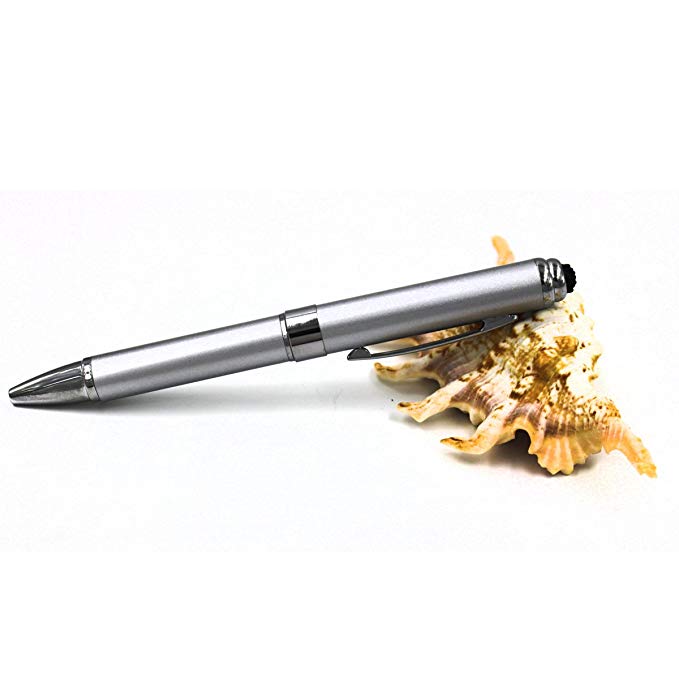 2 in 1 Vibration & massage ballpoint pen - mini Massage Tip Pen with Gift Box - Multifunction Electronic Pen (Silver)