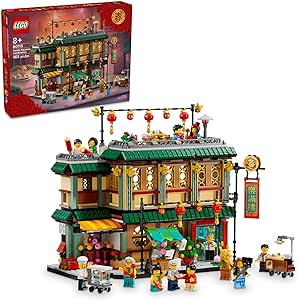 LEGO Spring Festival Family Reunion Celebration Building Toy for Kids, Restaurant Playset with Toy Kitchen and 13 Minifigures for Pretend Play, Gift Set for Boys and Girls Ages 8 and Up, 80113