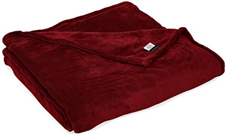 Northpoint Newport Micro Fleece Plush Blanket, Queen, Burgundy