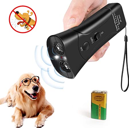 LEKETI Handheld Dog Repellent,Ultrasonic Infrared Dog Deterrent,Anti-Barking Device,Indoor/Outdoor NO Hurt Humane Safe for Small Medium Large Dogs