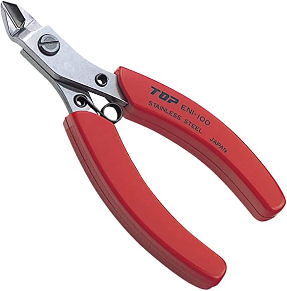 TOP Nipper Cutting Pliers Sharp Heavy Duty Japanese Stainless Steel, Spring Loaded Precision Flush Cut Pliers 4.25", Wire Cutter Tool, Made in JAPAN