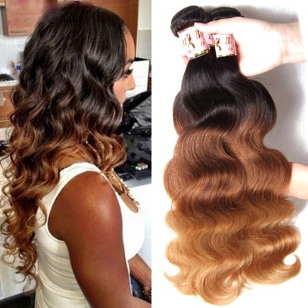 BampF Hair Brazilian Ombre Virgin Hair Body Wave Weft 4 Bundles 100 Human Hair Extensions 1b427 Color 100-5gpc 24 24 24 24 Inch