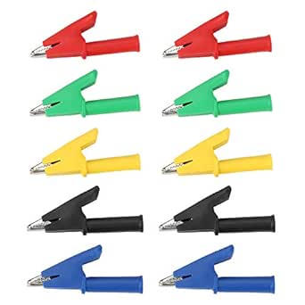 Folders Safety Test Clips 10pcs /set P2002 20A 5 Colors 4mm Banana Jack Safety Test Clip for Multimeter 380V