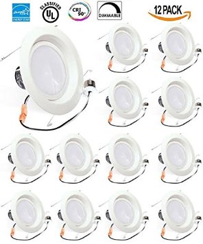 12 PACK- 13Watt 6-inch ENERGY STAR UL-listed Dimmable LED Recessed Lighting Fixture Retrofit Downlight- 4000K Cool White LED Ceiling Light --830LM, Meets Title 24 Requirments, ROHS, 5 Year Warranty