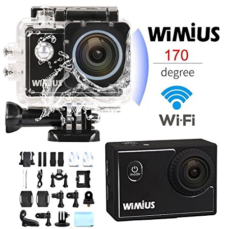 Sports Camera,WiMiUS® 16MP HD 1080P WIFI Action Camera Waterproof Sports Diving Camera with 170 Degree Ultra-wide Angle Lens (S2-Black)