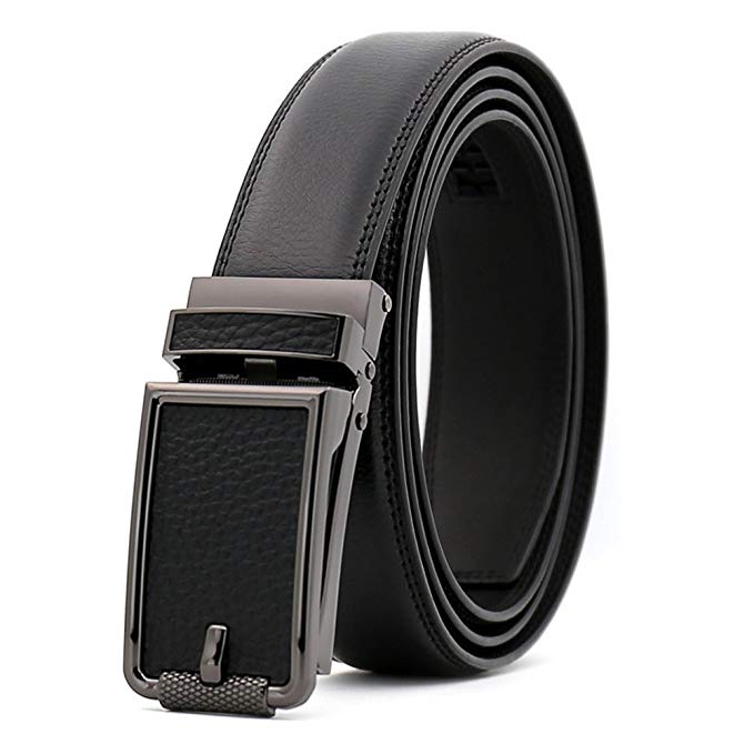 Men's Comfort Genuine Leather Belt with One Click Buckle, Fit for 27-46"(Last Price for Ranking Today)