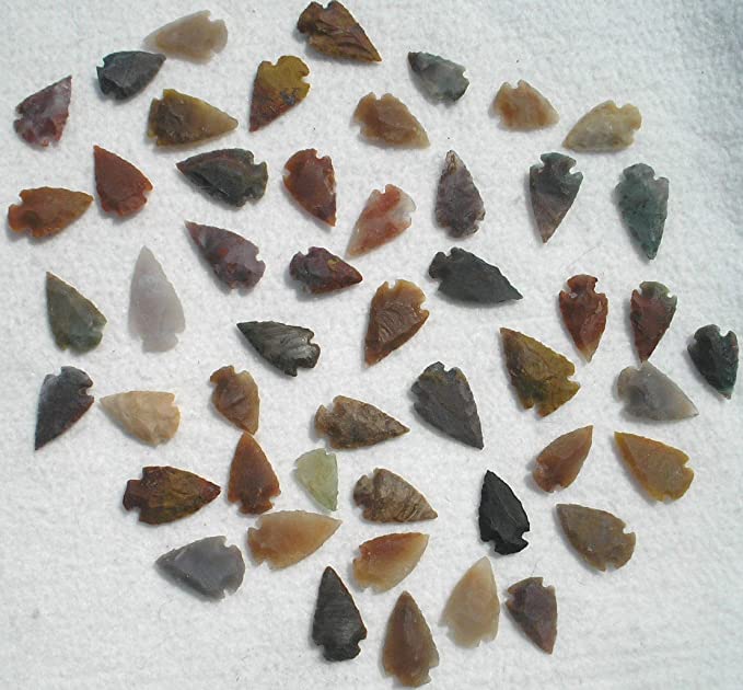 Set Of 50 Indian Arrowheads Agate New Replica 1/2 " - 1 1/2 " L