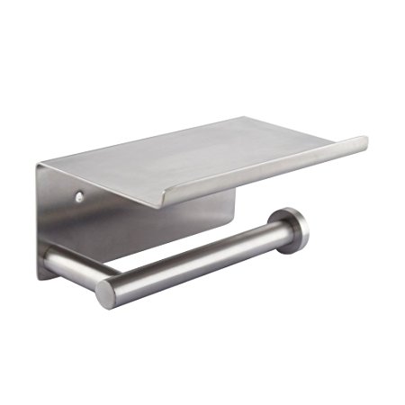 KES SUS 304 Stainless Steel Toilet Paper Holder Storage Bathroom Kitchen Paper Towel Dispenser Tissue Roll Hanger Wall Mount Brushed Finish, BPH204S1-2