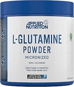 Applied Nutrition L Glutamine Powder - Amino Acid, Muscle Strength & Recovery, Boosts Immune System, Unflavoured (250g - 50 Servings)