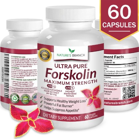 ★ BEST 100% ULTRA PURE Forskolin Extract For Weight Loss ★ MAXIMUM STRENGTH 40% Standardized HIGHEST POTENCY Fat Burner Fuel 60 Premium Belly Buster Coleus Forskohlli Root Extract Supplement Pills