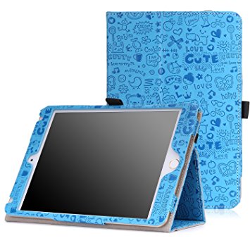 MoKo Case for iPad Mini 4 - Slim Folding Cover Case With Auto Wake / Sleep for Apple iPad Mini 4 (2015 edition) 7.9 inch iOS Tablet, Cutie Charm BLUE