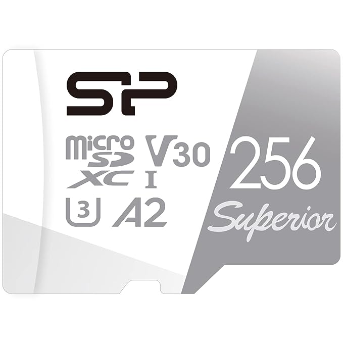 Silicon Power 64GB microSDXC UHS-I Micro SD Card with Adapter, Up to 100MB/s Read & 80MB/s Write, Class 10 U3 V30 A2 Faster App Performance 4K UHD Video, High Speed microSD Memory Card, Superior A2 Series