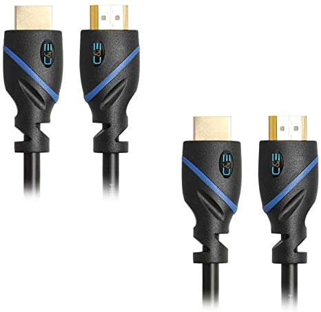 15ft (4.5M) High Speed HDMI Cable Male to Male with Ethernet Black (15 Feet/4.5 Meters) Supports 4K 30Hz, 3D, 1080p and Audio Return CNE504186 (2 Pack)