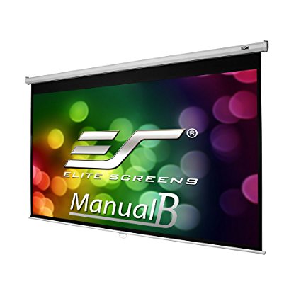 Elite Screens Manual B, 135" 16:9, Manual Pull Down Projector Screen 4K / 3D Ready with Slow Retract Mechanism, 2 Year Warranty, M135H