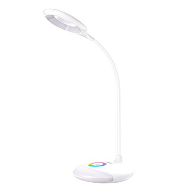 AUKEY Color Light Table Lamp, 4W LED Desk Lamp with Touch Panel and USB Charging for Home or Office