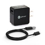 Qualcomm Certified iClever 18W Turbo USB Quick Charge 20 AC Wall Charger for Samsung Note 5 HTC One M9 Sony Xperia Z3 Motorola Droid Turbo Nexus 6 and More Black