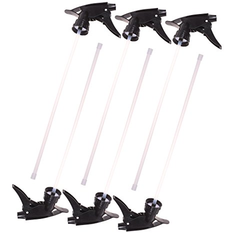 COSMOS Pack of 6 PCS Black Trigger Sprayers Watering Nozzles Replacement for bottles
