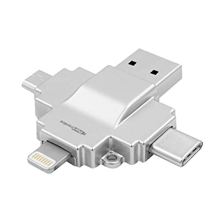 Portronics POR-812 Diski 4-in-1 Card Reader Connect with USB (Silver)