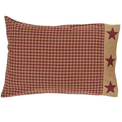 Ninepatch Star Pillow Case w/Applique Border Set of 2-21x30"
