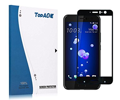 TopACE Bye-Bye-Bubble Premium Quality Tempered Glass 0.3mm Full Cover Screen Protector for HTC U11 / U 11 / Ocean (Black)