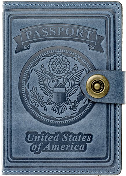 Villini - Leather US Passport ID Card Holder - Travel Wallet Case For Men Women