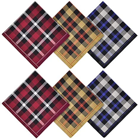 Soft Cotton Handkerchief for Men, 100% Pure Cotton Hankies, Gift Set, Pack of 6