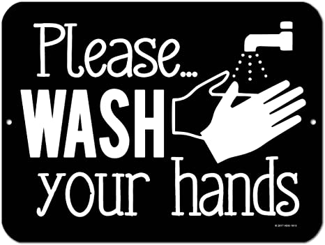 Honey Dew Gifts Please Wash Your Hands - 9 x 12 Inch Metal Aluminum Novelty Sign Decor - Made in The USA