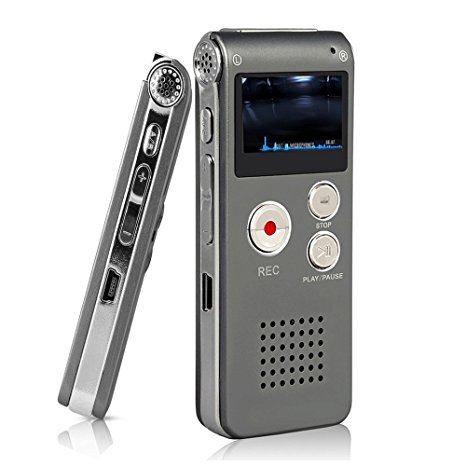 Digital Audio Voice Recorder / Dictaphone / MP3 Player -8GB (Grey)