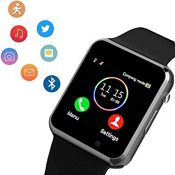 Smartwatch, Smart Watch with SIM Card Slot Text Call Reminder Camera Music Player Pedometer Compatible with Android Samsung and iPhone(Partial Functions) for Men Women Kids