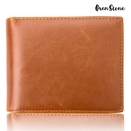 Oren Stone RFID Blocking Synthetic Leather Wallet for Men- Flipout ID, Travel Bifold, Excellent Credit Card Protector