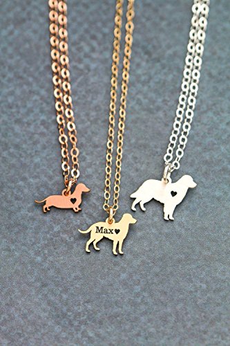 Dainty Dog Necklace - IBD - Tiny Delicate Pet Jewelry Cutout – Choose Chain Length - Ships in 1 Business Day - 935 Sterling Silver 14K Rose Gold Filled Charm