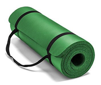 Spoga Premium High Density Exercise Yoga Mat with Comfort Foam and Carrying Straps, Green, 71-Inch X 5/8-Inch