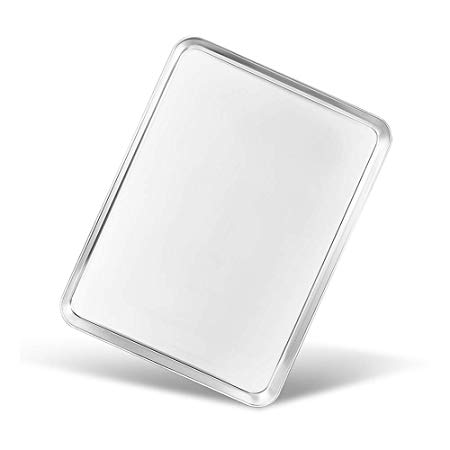 Bastwe Baking Sheet, Stainless Steel Baking Pan Cookie Sheet, 16 inch Commercial Grade Professional Bakeware, Healthy & Non-toxic, Mirror Finish & Rustproof, Easy Clean & Dishwasher Safe