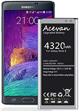 Galaxy Note 4 Battery Acevan Upgrade 4320mAh Replacement Battery for Samsung Galaxy Note 4 N910 N910A AT&T N910V Verizon N910P Sprint N910T T-Mobile N910U LTE N910F N910R4 Note 4 Batteries