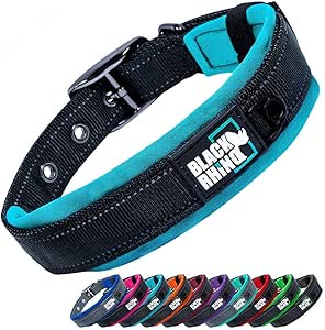 Black Rhino - The Comfort Collar Ultra Soft Neoprene Padded Dog Collar for All Breeds, Dog Collars for Large Dogs - Heavy Duty Adjustable Reflective Weatherproof (XLarge, Sport Blue/Bl)