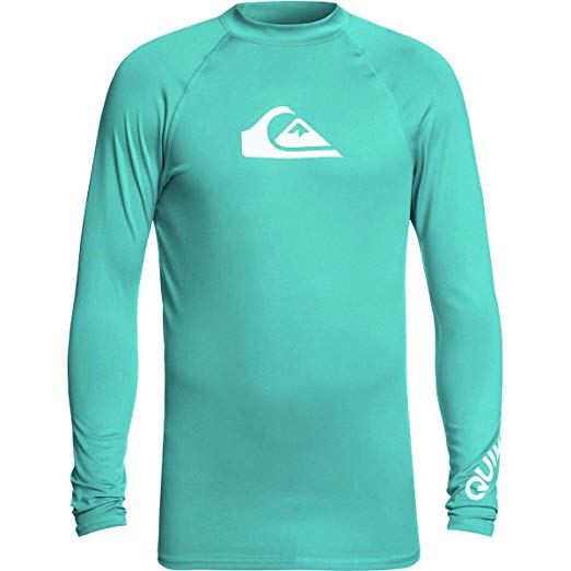 Quiksilver All Time Long Sleeve Rashguard Swim Shirt UPF 50