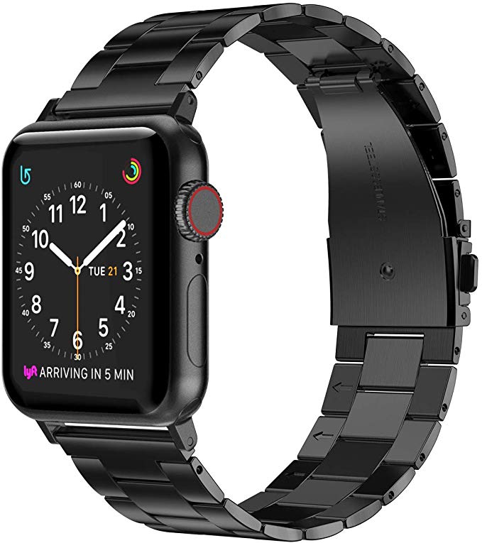 Wearlizer Compatible with Apple Watch 38mm 40mm 42mm 44mm Band Women Men, Stainless Steel Metal iWatch Band 38 40 42 44 mm Wristbands Accessories Strap Bracelet for Apple Watch Band Series 5 4 3 2 1