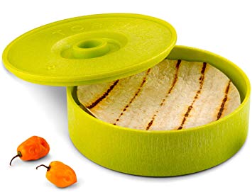 KooK Tortilla Warmer, 8 inch, Holds up to 12 Tortillas … (Green)