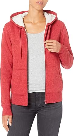 Amazon Essentials Women's Sherpa-Lined Fleece Full-Zip Hooded Jacket (Available in Plus Size)