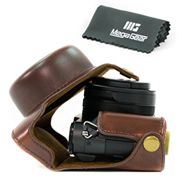 MegaGear "Ever Ready" Protective Leather Camera Case, Bag for Panasonic LUMIX LX100, DMC-LX100 Camera (Dark Brown)